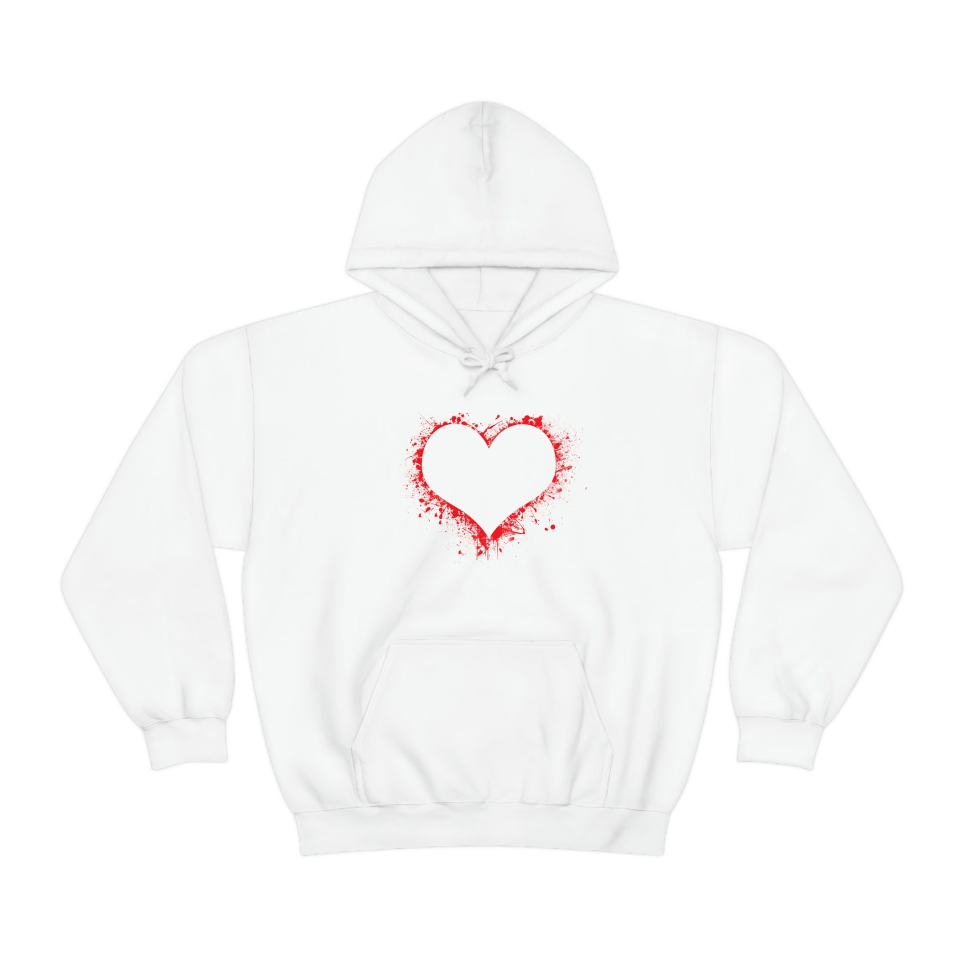 Red Paint Hearts - Ladies Hoodie, Mens Hoodie, Trending, Love Heart, Fashion, Hooded Pullover, Sweatshirt, Hoody, Heavy Blend Hooded Sweat | Comfortable Hoodie - StarJam Hoodie