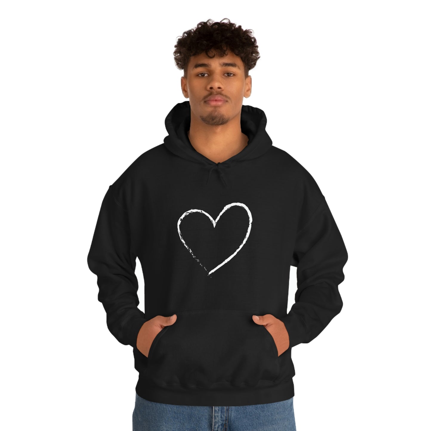 White Heart - Ladies Hoodie, Mens Hoodie, Trending, Love Heart, Fashion, Hooded Pullover, Sweatshirt, Hoody, Heavy Blend Hooded Sweats | Comfortable Hoodie