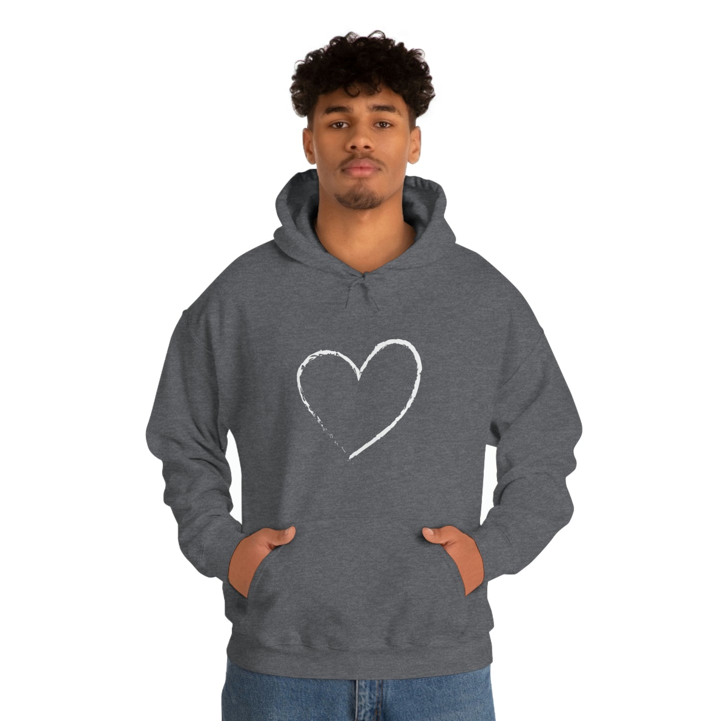 White Heart - Ladies Hoodie, Mens Hoodie, Trending, Love Heart, Fashion, Hooded Pullover, Sweatshirt, Hoody, Heavy Blend Hooded Sweats | Comfortable Hoodie