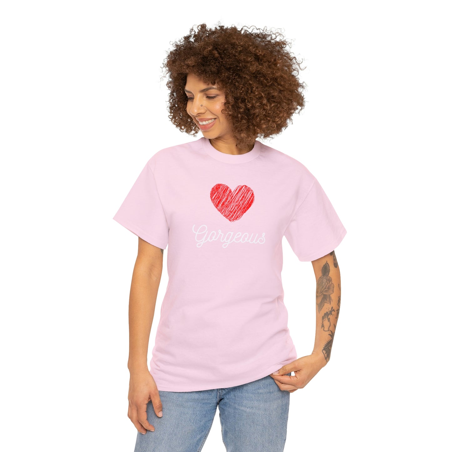 Gorgeous Heart, Love, Positivity, Romantic, Unisex Heavy Cotton Tee - StarJam T-Shirt