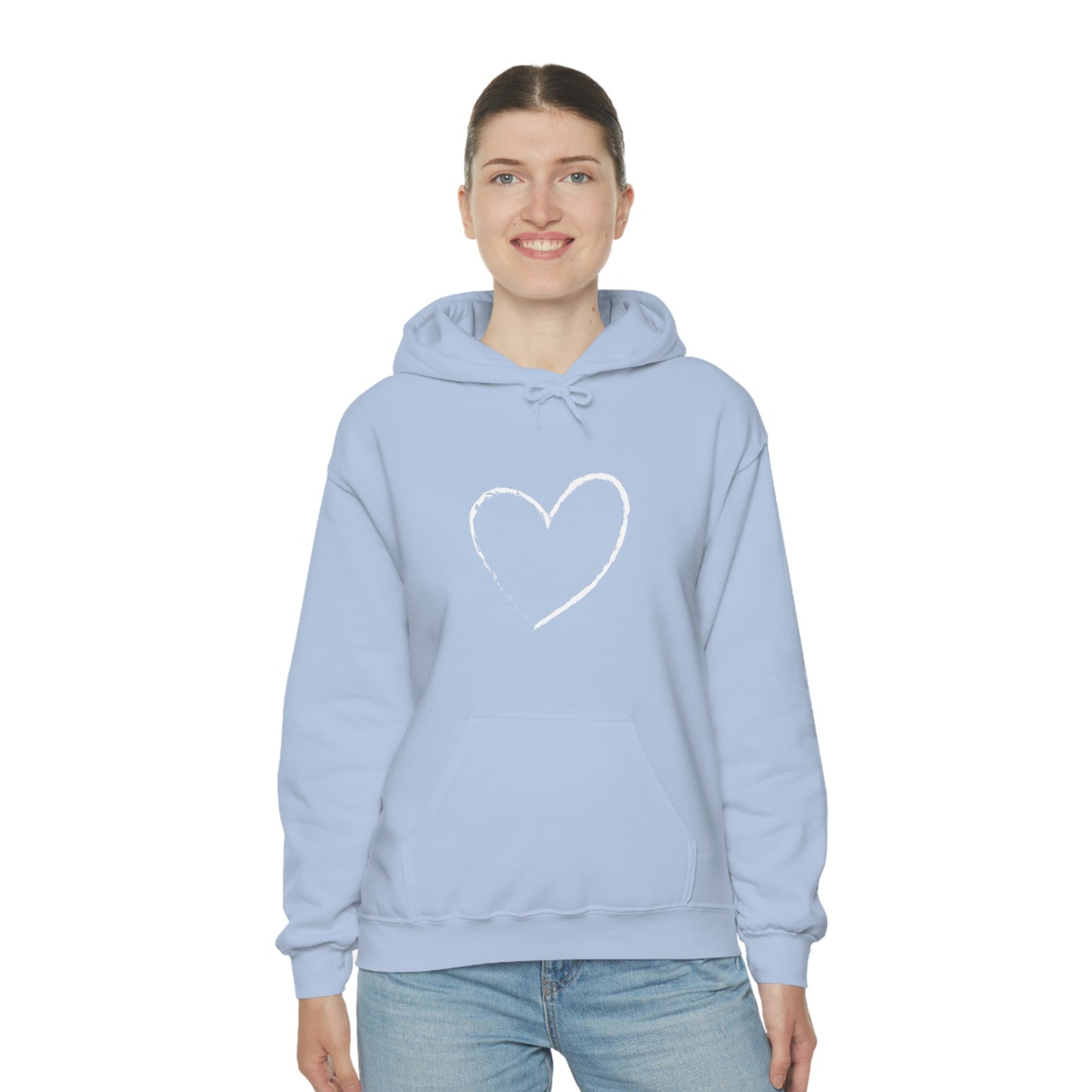 White Heart - Ladies Hoodie, Mens Hoodie, Trending, Love Heart, Fashion, Hooded Pullover, Sweatshirt, Hoody, Heavy Blend Hooded Sweats | Comfortable Hoodie