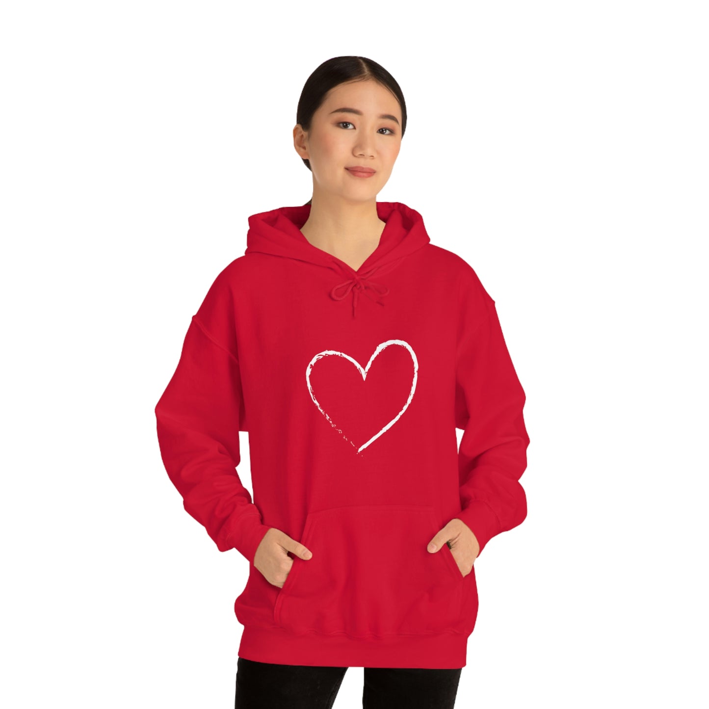 White Heart - Ladies Hoodie, Mens Hoodie, Trending, Love Heart, Fashion, Hooded Pullover, Sweatshirt, Hoody, Heavy Blend Hooded Sweats | Comfortable Hoodie