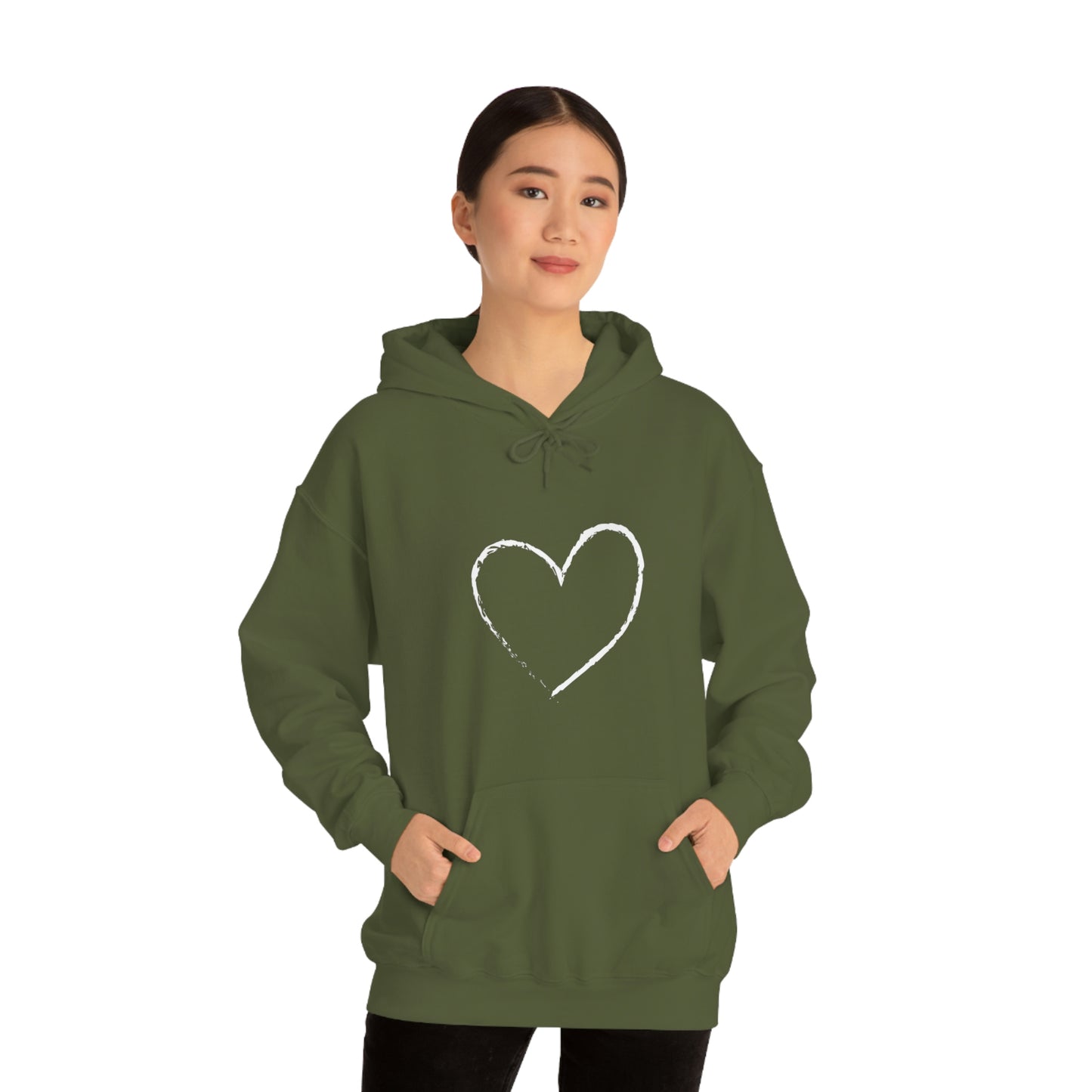 White Heart - Ladies Hoodie, Mens Hoodie, Trending, Love Heart, Fashion, Hooded Pullover, Sweatshirt, Hoody, Heavy Blend Hooded Sweats | Comfortable Hoodie