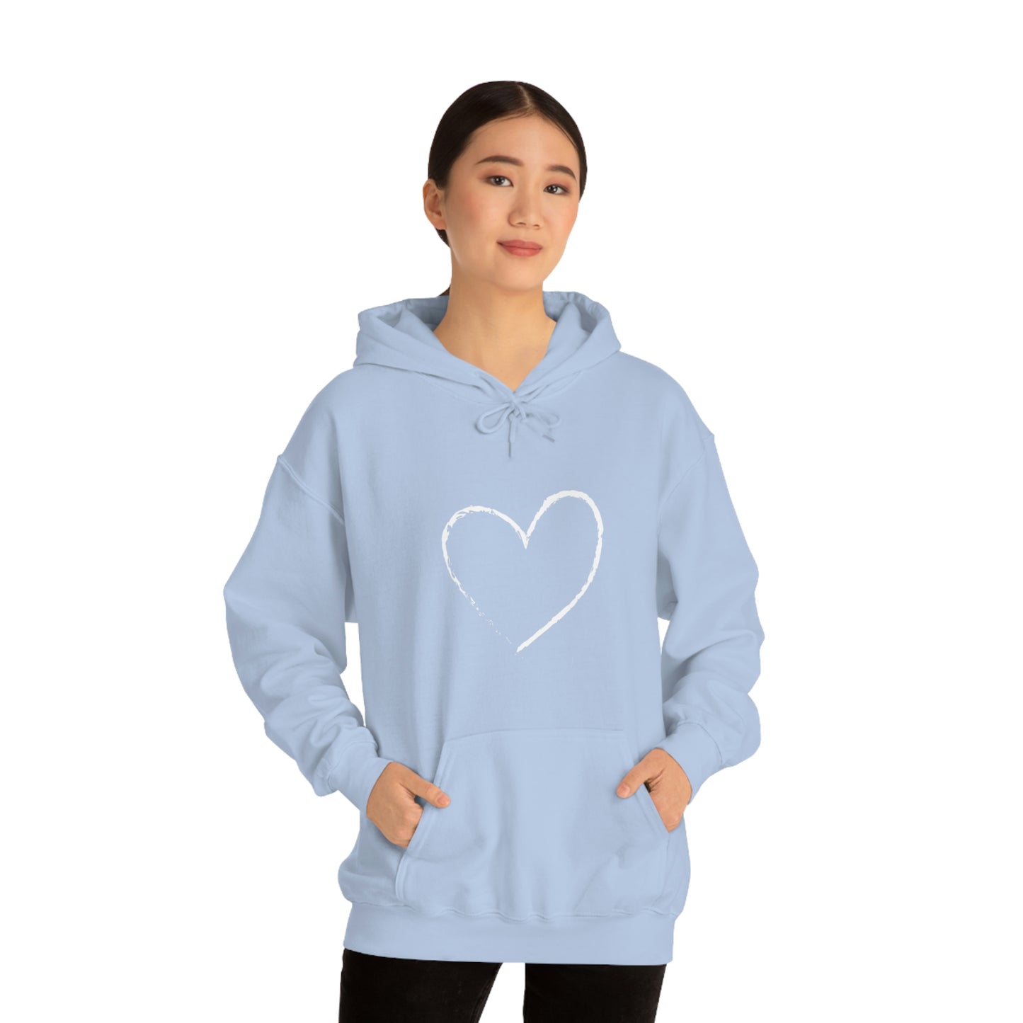 White Heart - Ladies Hoodie, Mens Hoodie, Trending, Love Heart, Fashion, Hooded Pullover, Sweatshirt, Hoody, Heavy Blend Hooded Sweats | Comfortable Hoodie