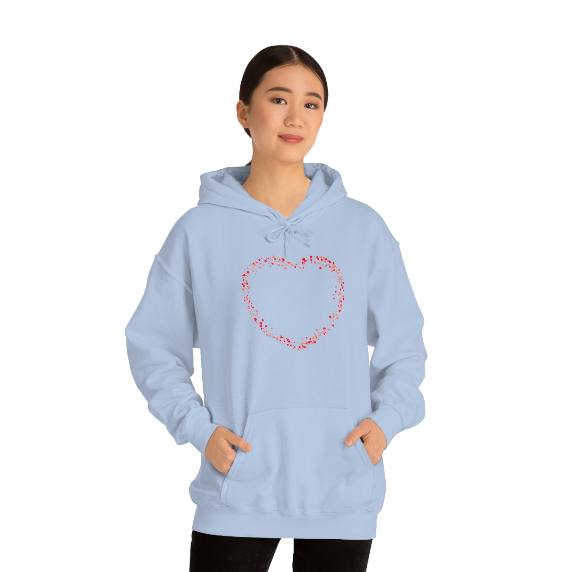 Tiny Red Print Hearts - Ladies Hoodie, Mens Hoodie, Trending, Love Heart, Fashion, Hooded Pullover, Sweatshirt, Hoody, Cozy, Soft, Durable | Comfortable Hoodie - StarJam Hoodie