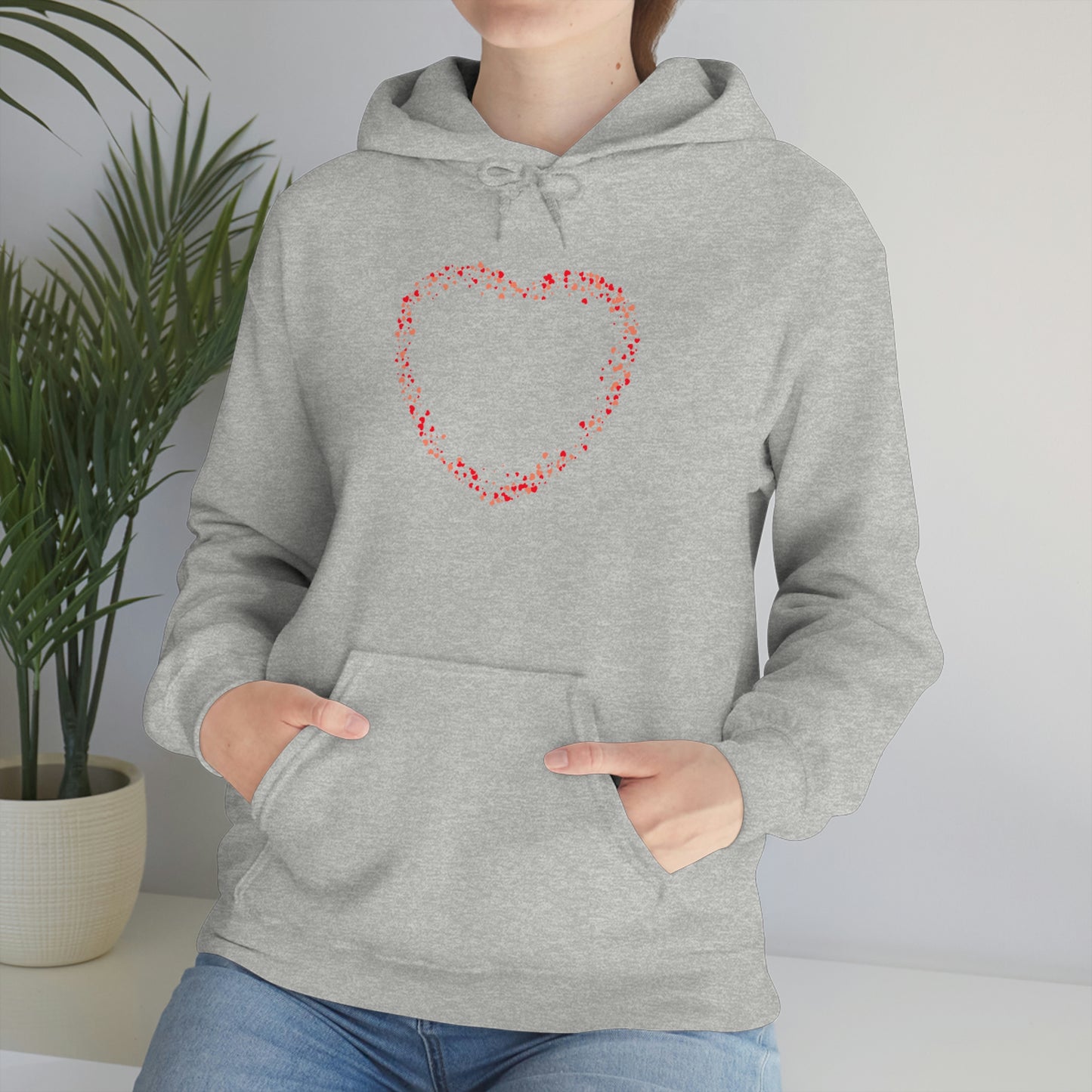 Tiny Red Print Hearts - Ladies Hoodie, Mens Hoodie, Trending, Love Heart, Fashion, Hooded Pullover, Sweatshirt, Hoody, Cozy, Soft, Durable | Comfortable Hoodie - StarJam Hoodie