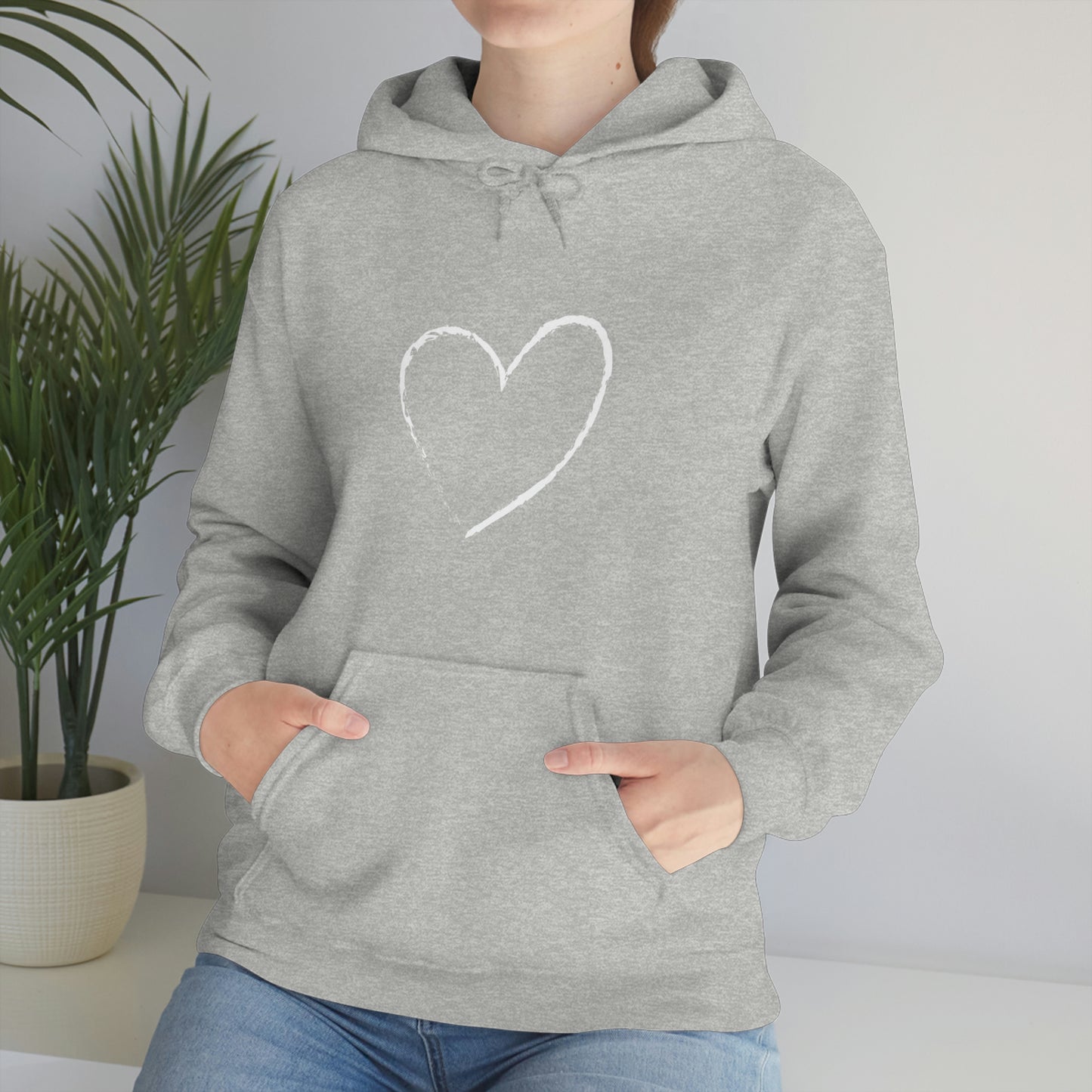 White Heart - Ladies Hoodie, Mens Hoodie, Trending, Love Heart, Fashion, Hooded Pullover, Sweatshirt, Hoody, Heavy Blend Hooded Sweats | Comfortable Hoodie