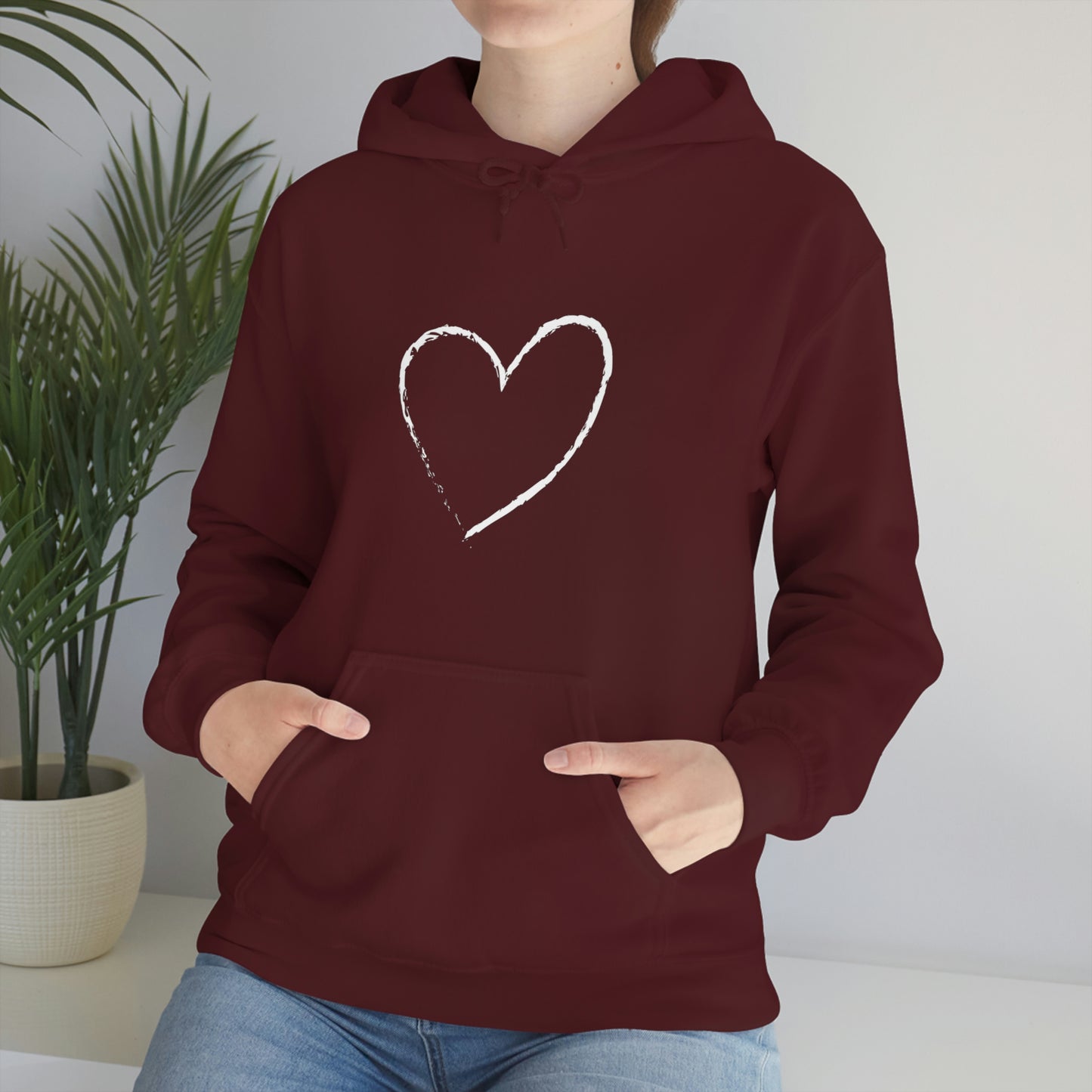 White Heart - Ladies Hoodie, Mens Hoodie, Trending, Love Heart, Fashion, Hooded Pullover, Sweatshirt, Hoody, Heavy Blend Hooded Sweats | Comfortable Hoodie