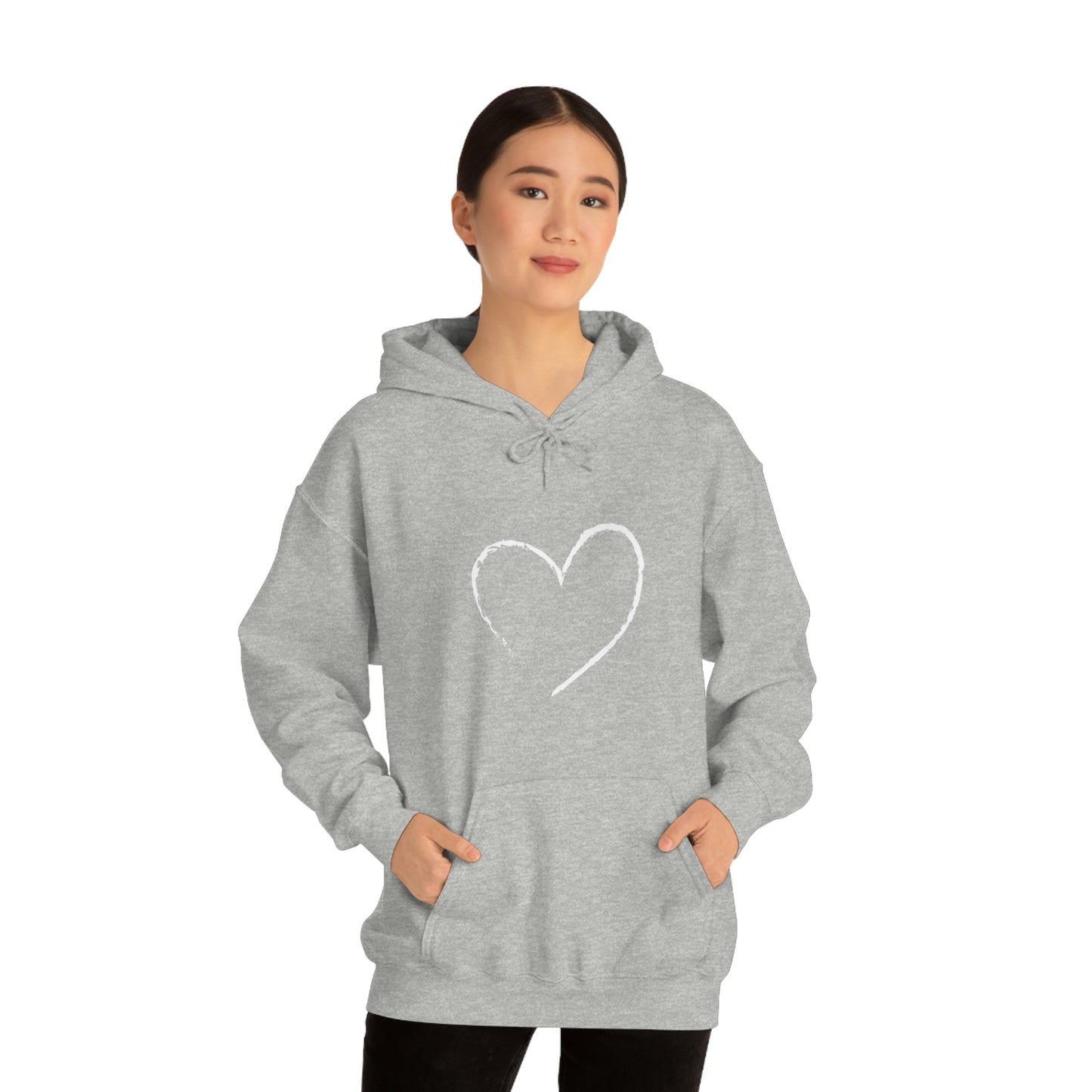 White Heart - Ladies Hoodie, Mens Hoodie, Trending, Love Heart, Fashion, Hooded Pullover, Sweatshirt, Hoody, Heavy Blend Hooded Sweats | Comfortable Hoodie