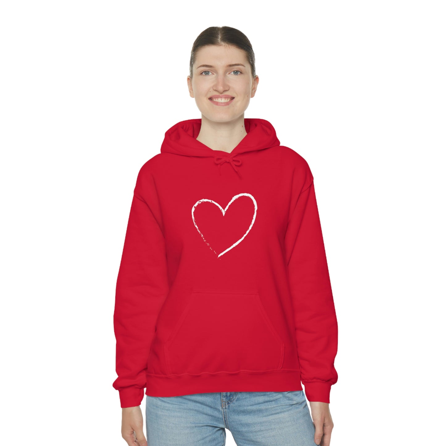 White Heart - Ladies Hoodie, Mens Hoodie, Trending, Love Heart, Fashion, Hooded Pullover, Sweatshirt, Hoody, Heavy Blend Hooded Sweats | Comfortable Hoodie