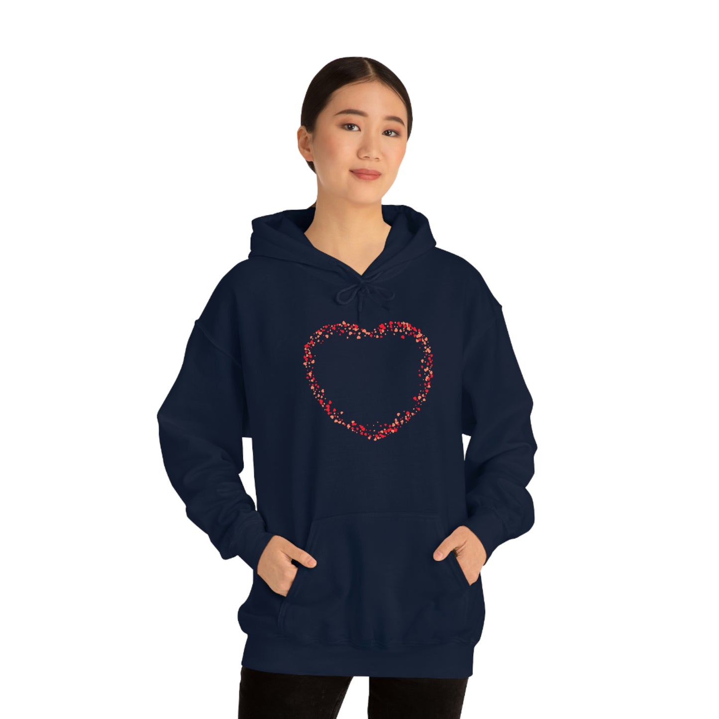 Tiny Red Print Hearts - Ladies Hoodie, Mens Hoodie, Trending, Love Heart, Fashion, Hooded Pullover, Sweatshirt, Hoody, Cozy, Soft, Durable | Comfortable Hoodie - StarJam Hoodie