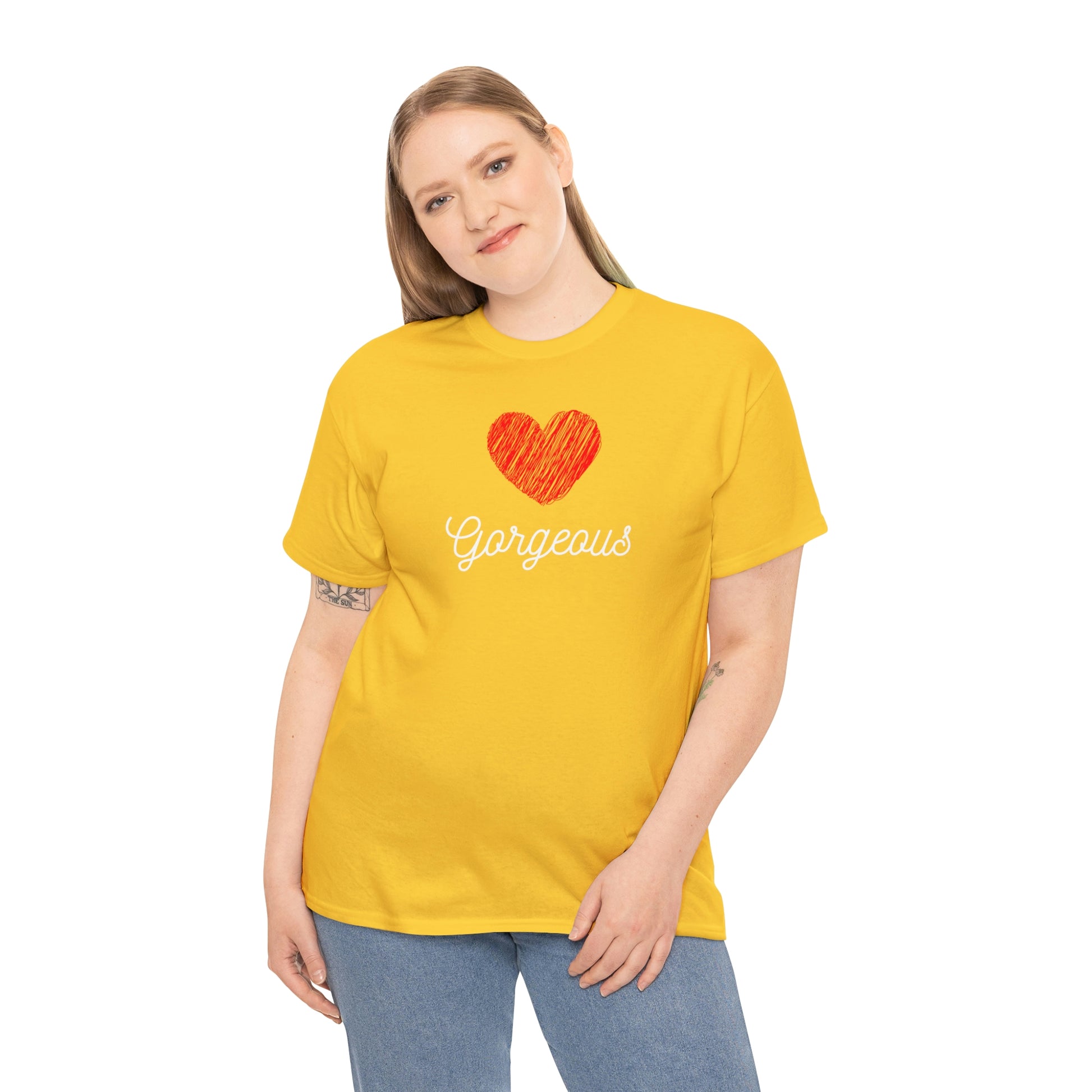 Gorgeous Heart, Love, Positivity, Romantic, Unisex Heavy Cotton Tee - StarJam T-Shirt