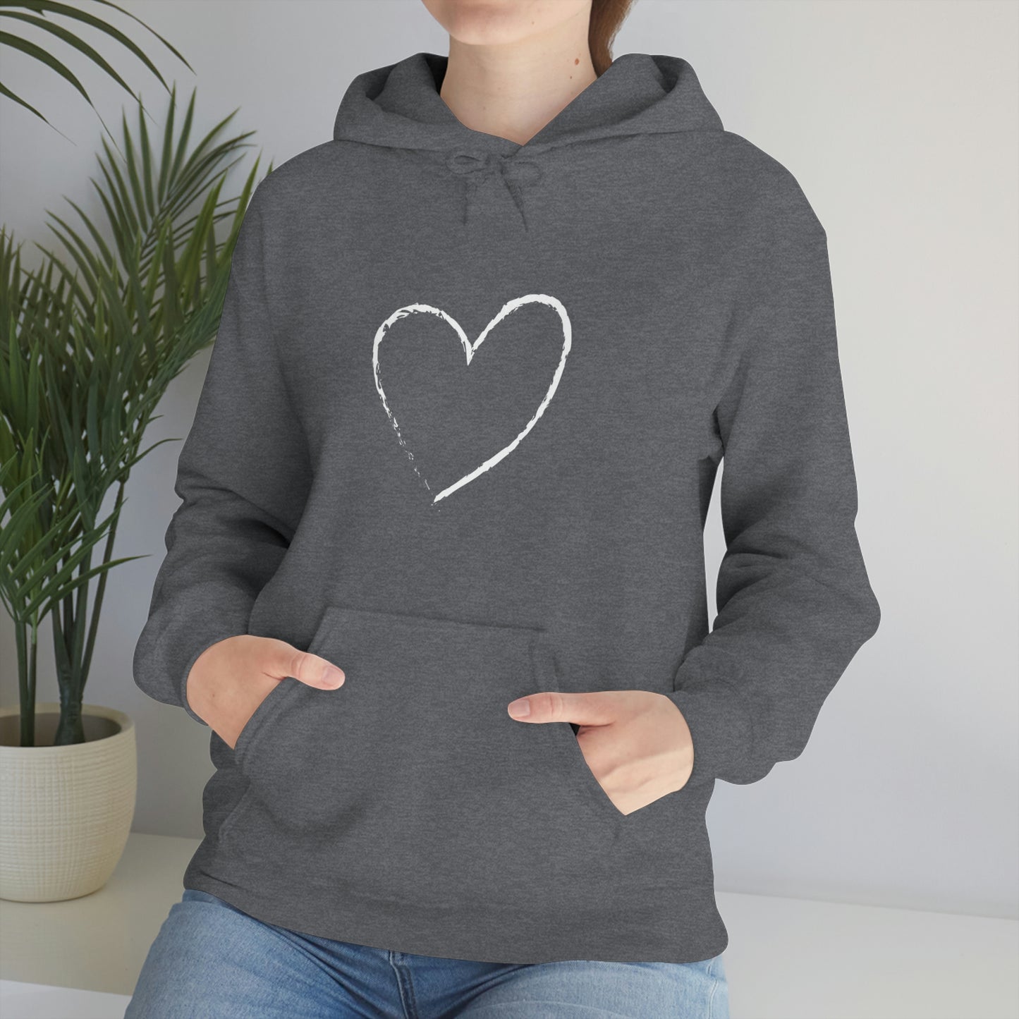 White Heart - Ladies Hoodie, Mens Hoodie, Trending, Love Heart, Fashion, Hooded Pullover, Sweatshirt, Hoody, Heavy Blend Hooded Sweats | Comfortable Hoodie