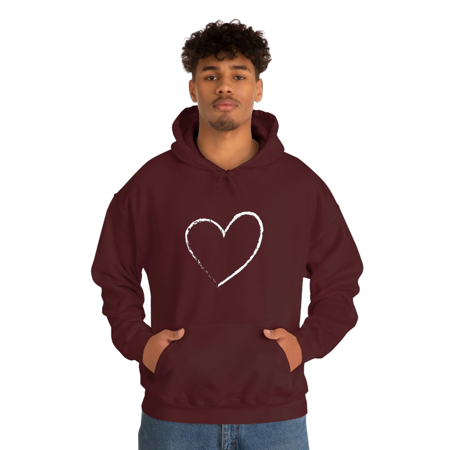 White Heart - Ladies Hoodie, Mens Hoodie, Trending, Love Heart, Fashion, Hooded Pullover, Sweatshirt, Hoody, Heavy Blend Hooded Sweats | Comfortable Hoodie