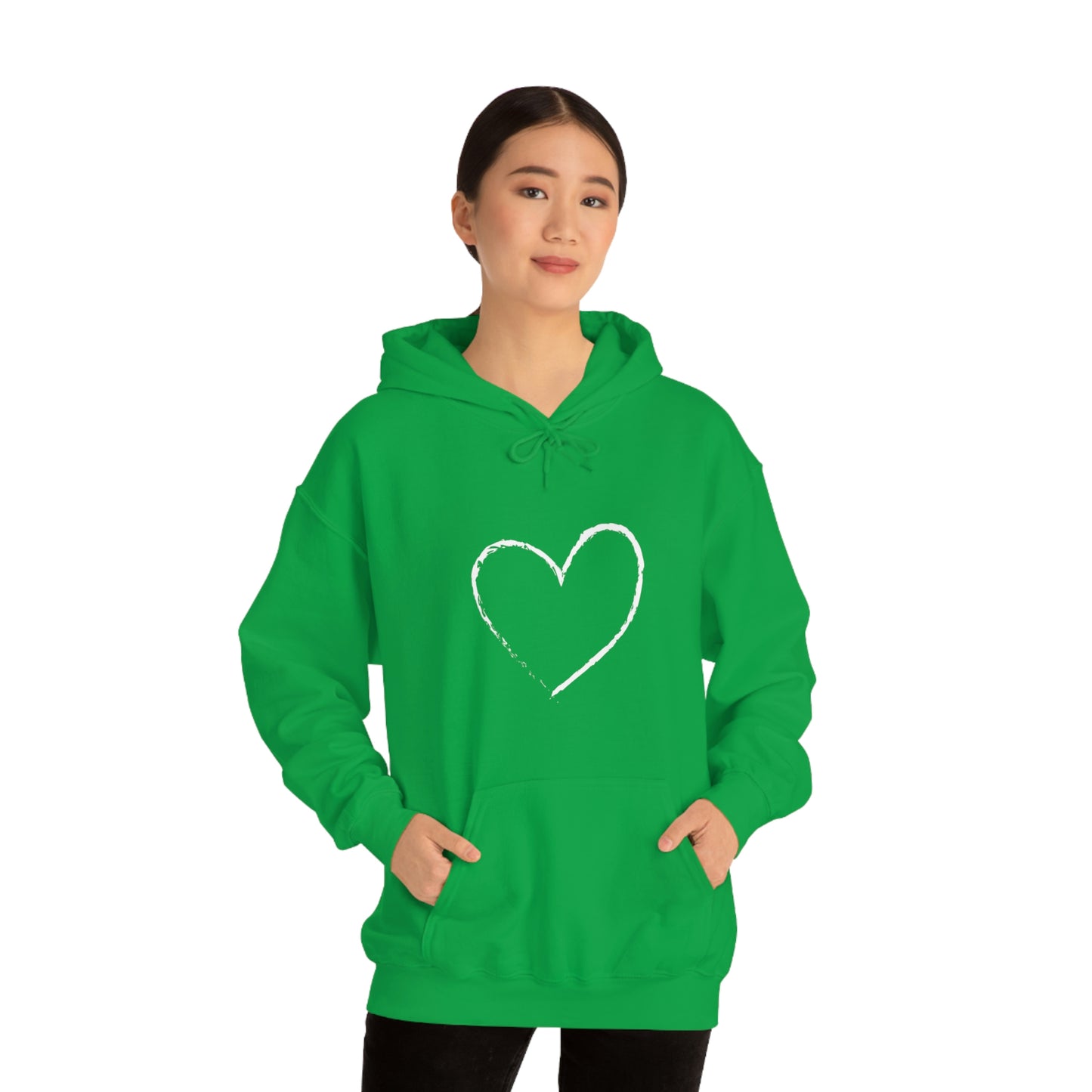 White Heart - Ladies Hoodie, Mens Hoodie, Trending, Love Heart, Fashion, Hooded Pullover, Sweatshirt, Hoody, Heavy Blend Hooded Sweats | Comfortable Hoodie