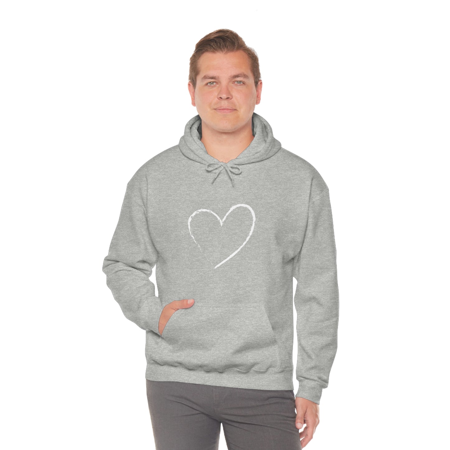 White Heart - Ladies Hoodie, Mens Hoodie, Trending, Love Heart, Fashion, Hooded Pullover, Sweatshirt, Hoody, Heavy Blend Hooded Sweats | Comfortable Hoodie