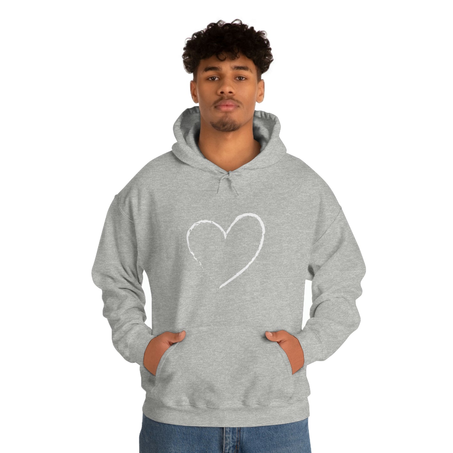 White Heart - Ladies Hoodie, Mens Hoodie, Trending, Love Heart, Fashion, Hooded Pullover, Sweatshirt, Hoody, Heavy Blend Hooded Sweats | Comfortable Hoodie